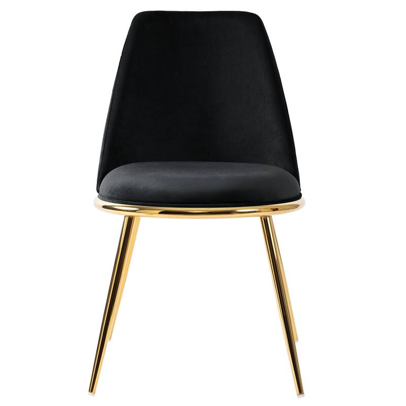 Velvet Upholstered Dining Chairs with Metal Legs, Set of 2/4 - 18.5" W x 21.46" D x 32.28" H