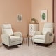 preview thumbnail 1 of 23, AVAWING Mid Century Nursery Rocking Chair Upholstered Velvet High Back Armchair Set of 2 Beige
