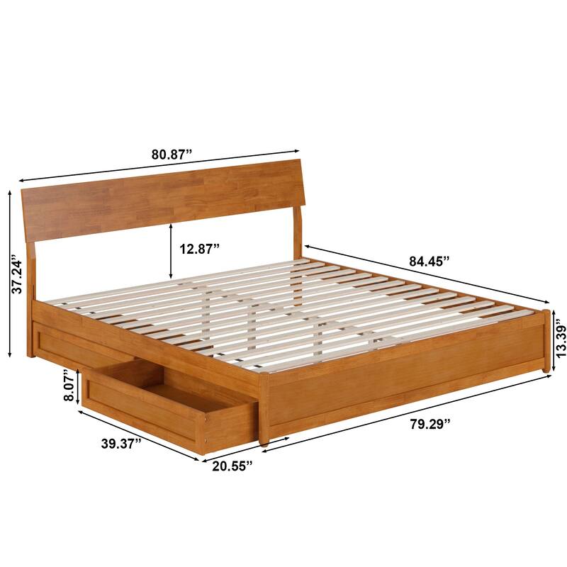 Norla Wood Platform Bed with Storage Drawers