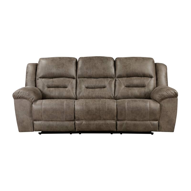 Alonzo Polished Microfiber 2-Piece Manual Reclining Sofa Set