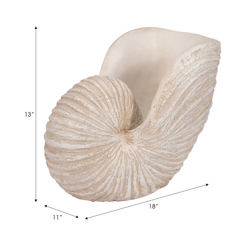 Sagebrook Home Coastal Neutral 18" Ivory Shell Sculpture - 18" x 11" x 13"