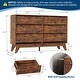 preview thumbnail 2 of 12, 6-Drawer Dresser for Bedroom, 47.2" Wide Mid Century Chest of Drawers, Wooden Dresser TV Stand, Vintage Dressers