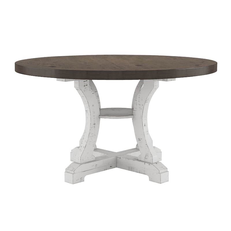 Furniture of America Sylmer Farmhouse 54-inch Wood Round Dining Table