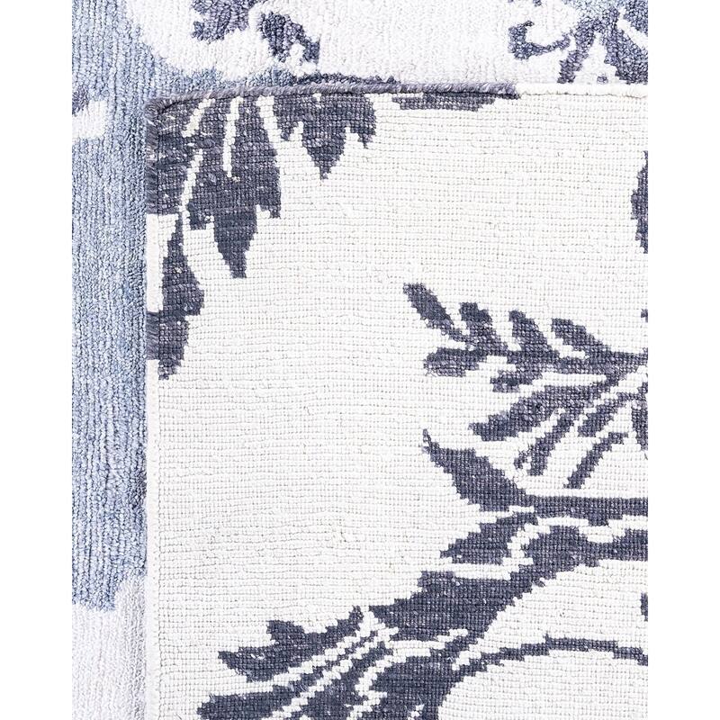 Modern One-of-a-Kind Hand-Knotted Area Rug, Blue - 9' 3" x 12' 4"