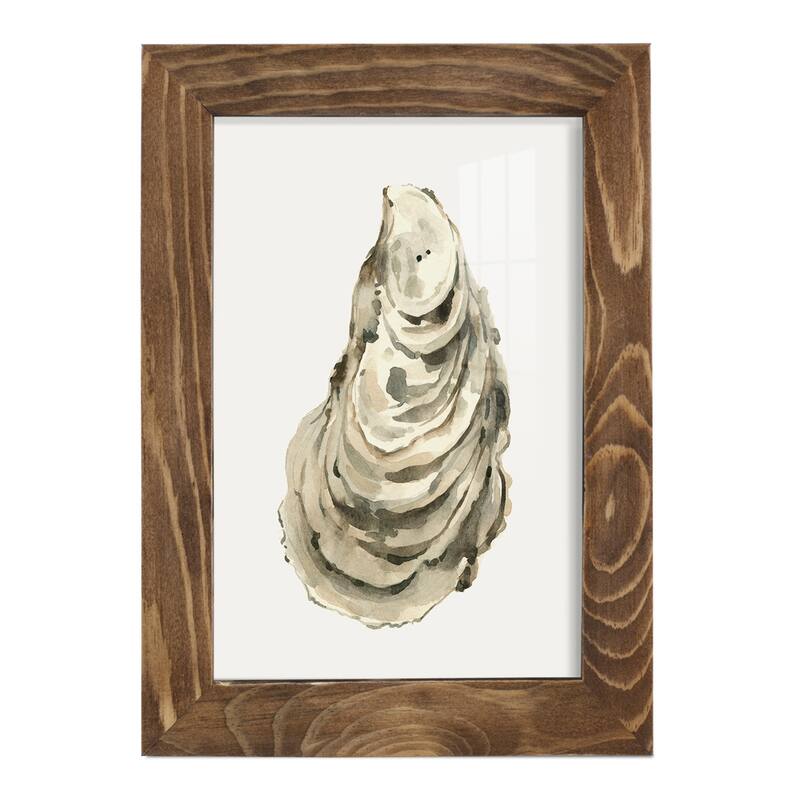 Neutral Oyster Study I -Framed Print w/glass-Cherry Red