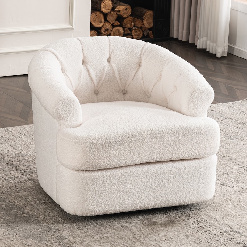 Modern Luxury Velvet Swivel Chair with Ottoman for Various Spaces