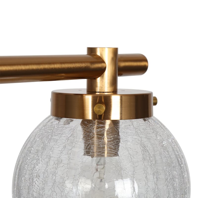 Bola Modern Gold 5-Light Linear Chandelier Globe Glass Kitchen Island Lights - L 38" x W5" x H 7.4"