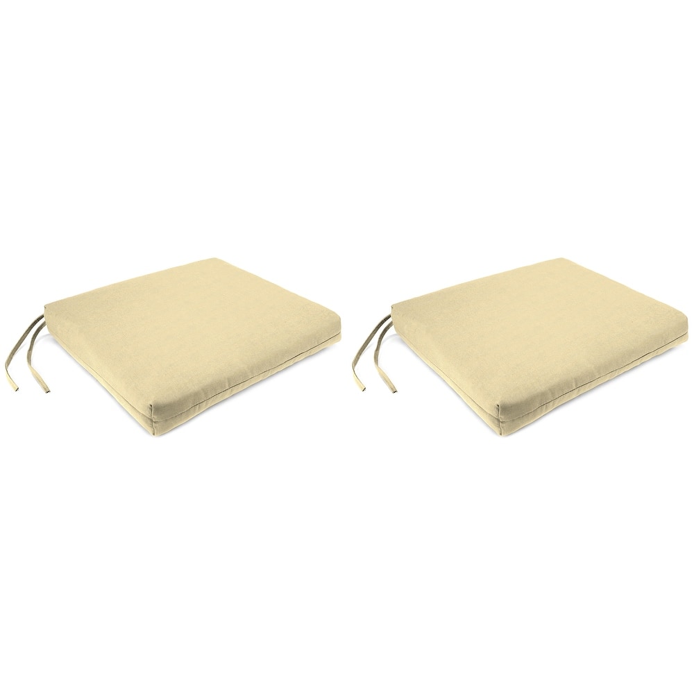 Sunbrella 19" x 17" Outdoor Seat Cushion with Ties - Set of 2 - 19" W x 17" L x 2" H