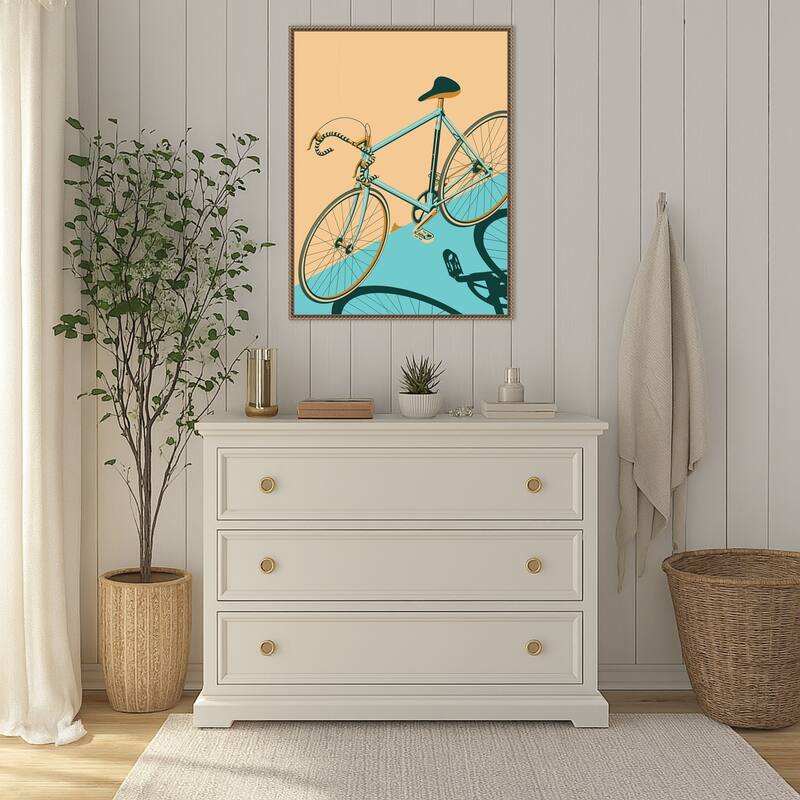 Isometric Bicycle by Wyatt 9 (23 x 30 in.), Framed Canvas Wall Art Print