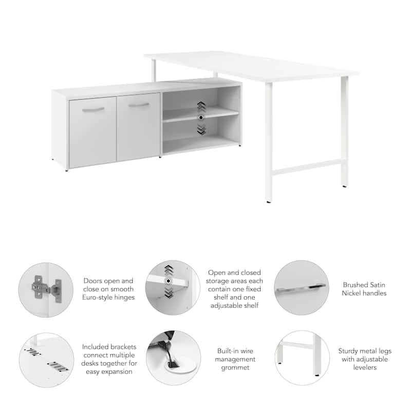 Bush Business Furniture Hustle 72W Computer Desk with Storage Cabinet
