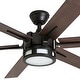 preview thumbnail 17 of 15, 56" Honeywell Kaliza Expresso Bronze Modern LED Ceiling Fan with Light & Remote - 56-inch