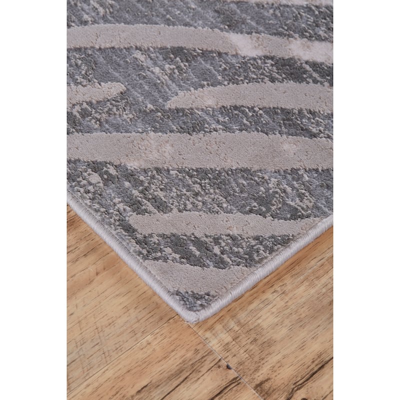 Grand Bazaar Vanhorn Machine Made Herringbone Modern Area Rug