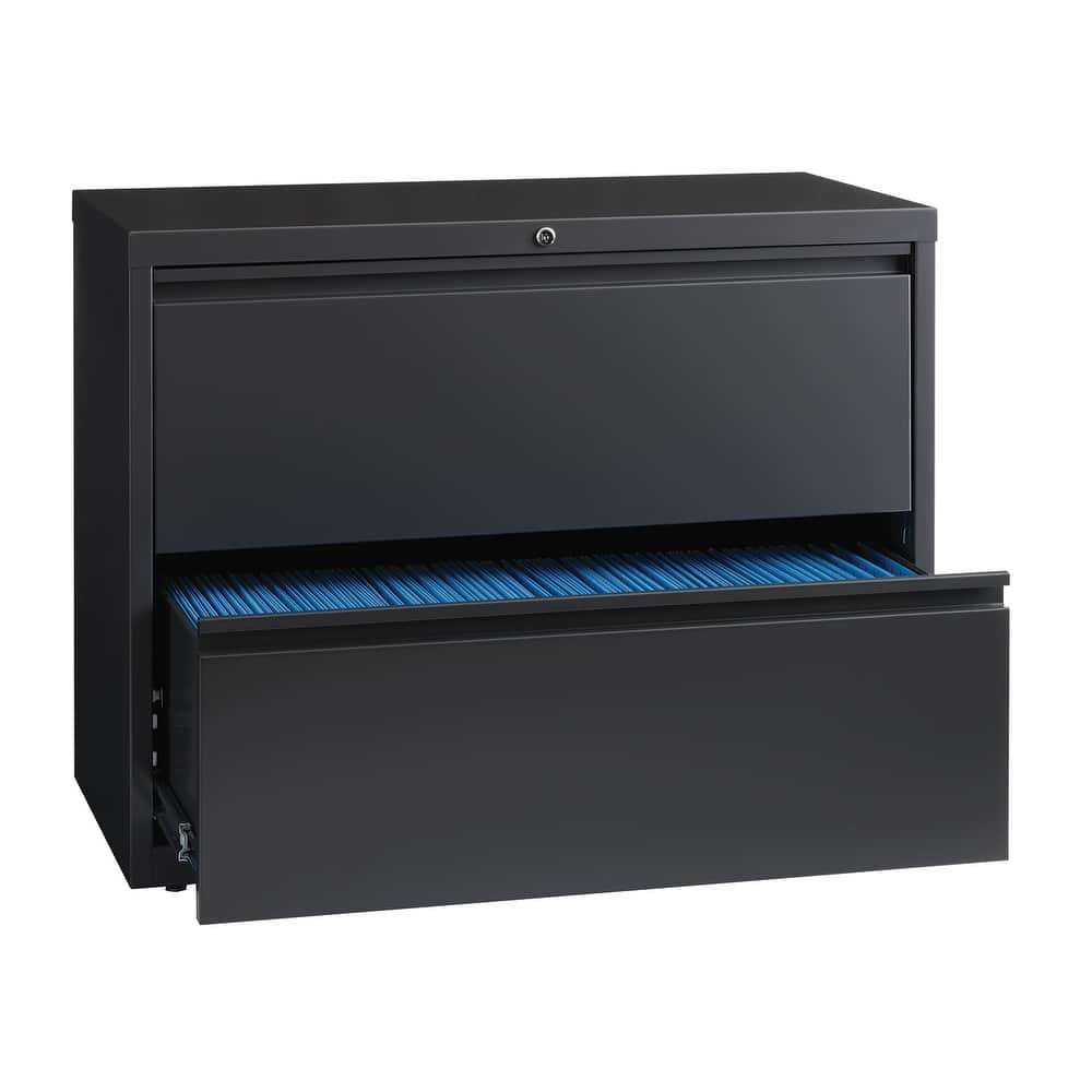 8000 Series 36" Wide 2-Drawer Lateral File Cabinet, Charcoal