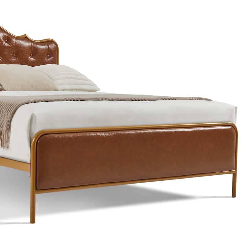 Full Queen King size metal frame bed bedroom