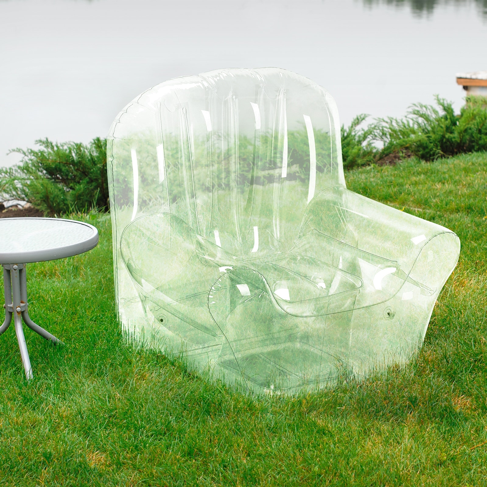 Blow up sales clear chair