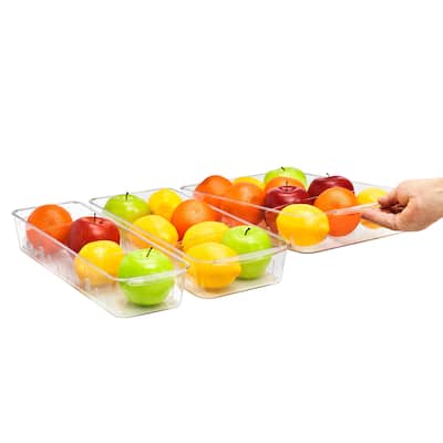 Sorbus Clear Organizing Bins on Wheels - 15.4 x 10 x 4.3