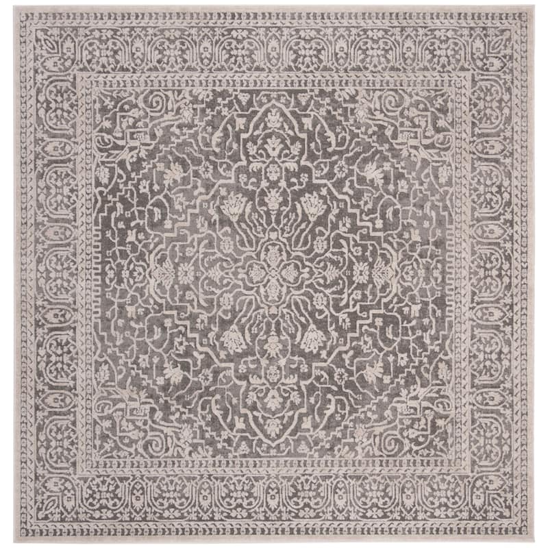 SAFAVIEH Reflection Suhad Oriental Rug - 6'7" x 6'7" Square - Dark Grey/Cream