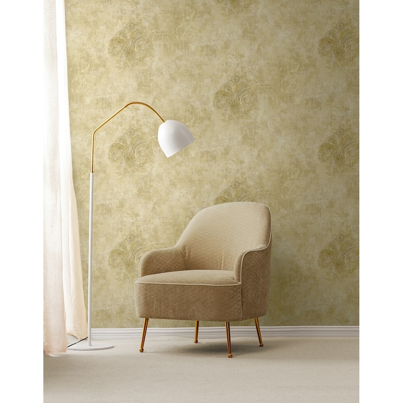 Seabrook Designs Galilea Damask Faux Unpasted Wallpaper