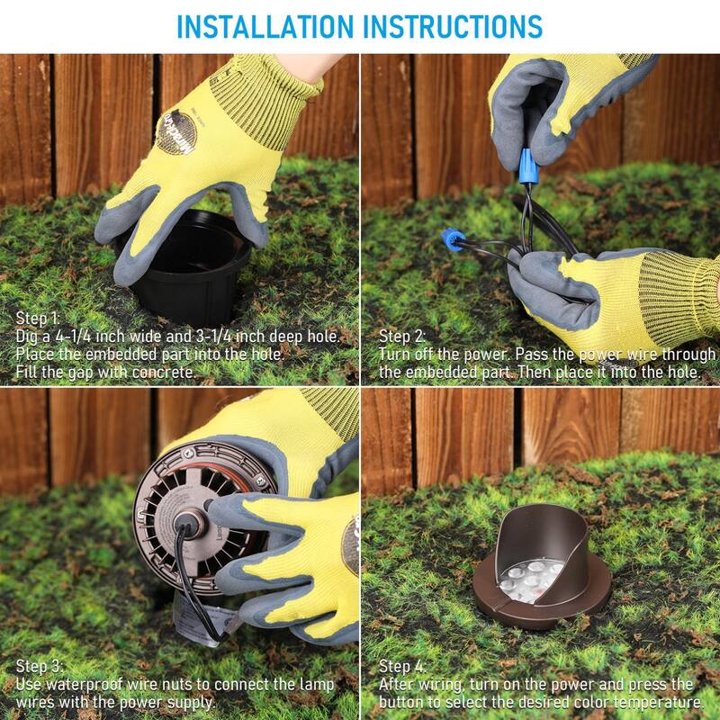 12 Pack Landscape 5W Shielded Well Light Low Voltage 5CCT Selectable