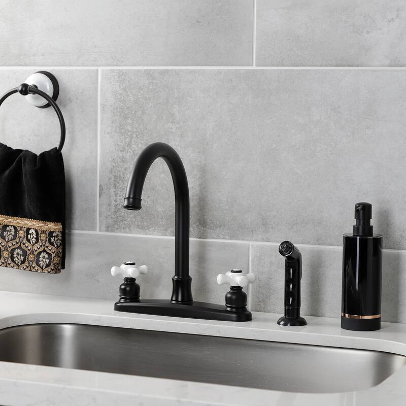 Victorian 8 in. Centerset Kitchen Faucet with Sprayer
