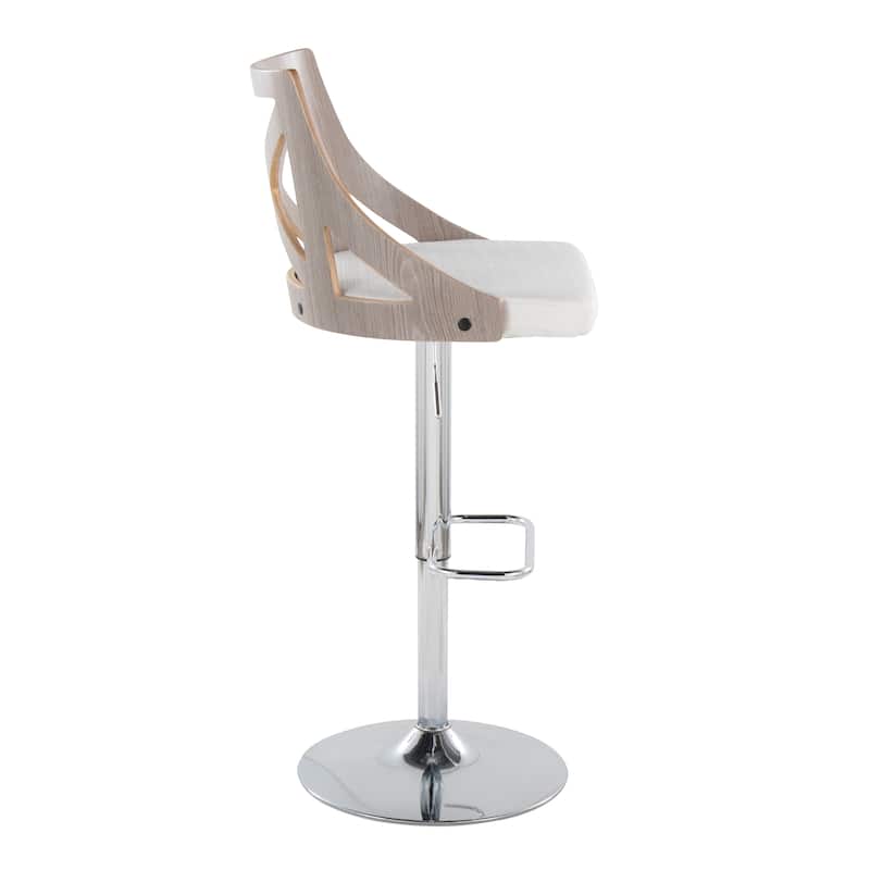 The Gray Barn Charlotte Adjustable Bar Stool with Rounded Rectangular Footrest (Set of 2)