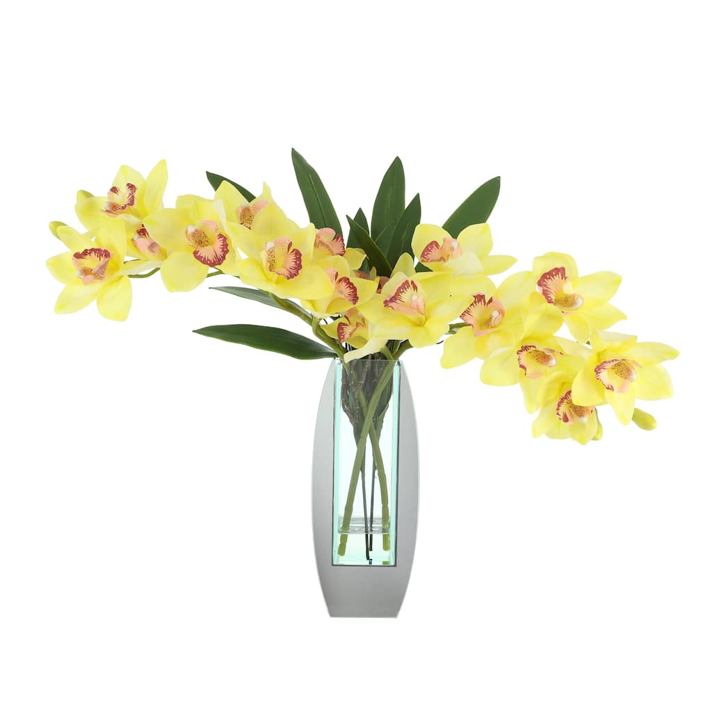Orchid Arrangement in Mirror Vase - 24