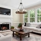 preview thumbnail 18 of 24, Farmhouse 6-Light Wagon Wheel Wood Chandelier with Seeded Glass Shade for Dining Living Room