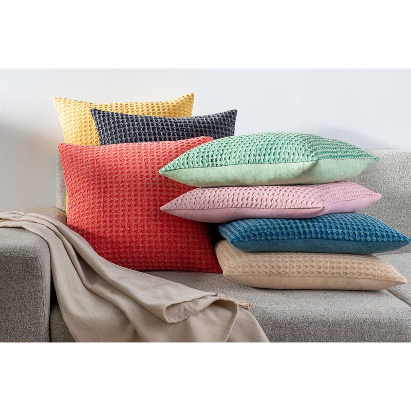 Artistic Weavers Whitley Faded Waffle Weave Cotton Throw Pillow
