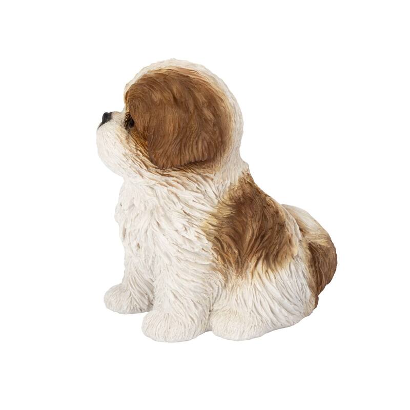 Sitting Shih Tzu Outdoor Garden Statue - 6" - Brown