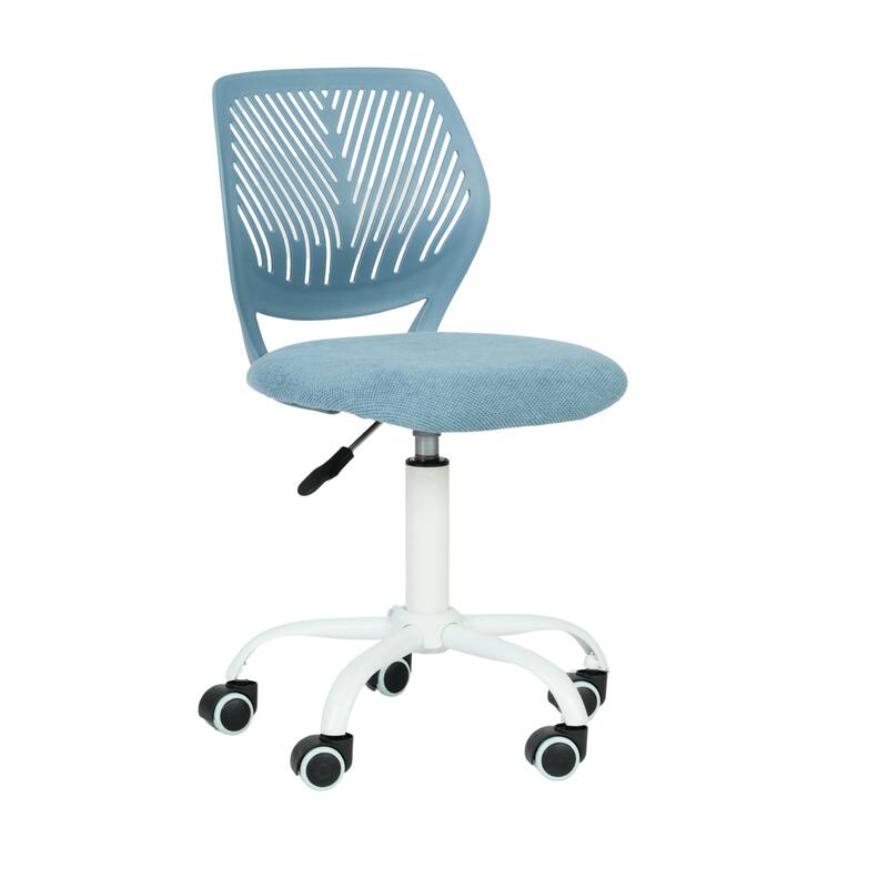Writing Task Chair 360 Swivel,Low Mid PP Mesh Back Fabric Seat, Height Adjustable - Blue