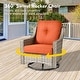 preview thumbnail 12 of 71, OVIOS 10-piece Patio Wicker Swivel Rocking Chair Set With Fire Pit