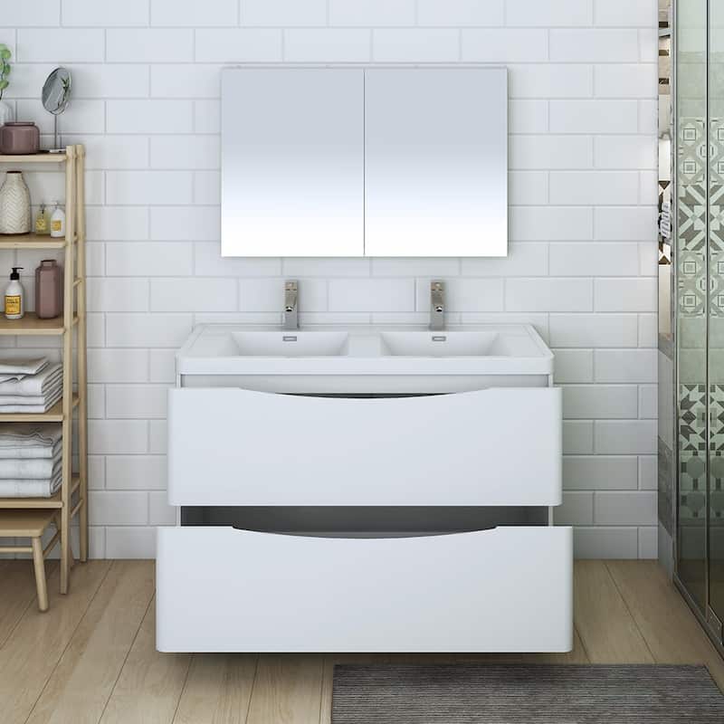 Fresca Tuscany 48" Free Standing Double Basin Vanity Set with Acrylic