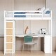 preview thumbnail 10 of 16, Solid Wood Maximized Space Twin Size Loft Bed Kids Bed with Ladder Shelves and Desk Kids Furniture, Gray White