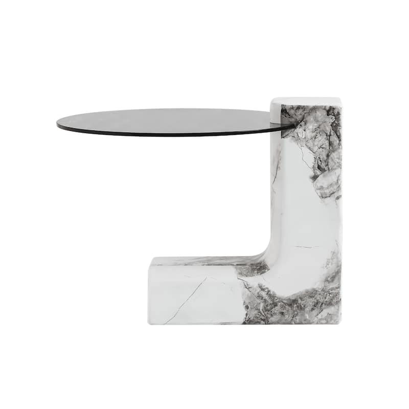 Modern Round Nesting Coffee Table Set of 2 With Glass Top