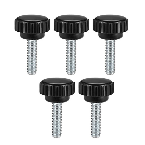 M6 x 20mm Male Thread Knurled Clamping Knobs Grip Thumb Screw on Type 5 Pcs