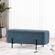 preview thumbnail 4 of 31, MCombo Storage Ottoman Bench, Teddy Fabric Upholstered Footstool with Storage Space - 15.7"D x 47.2"W x 20.5"H Blue