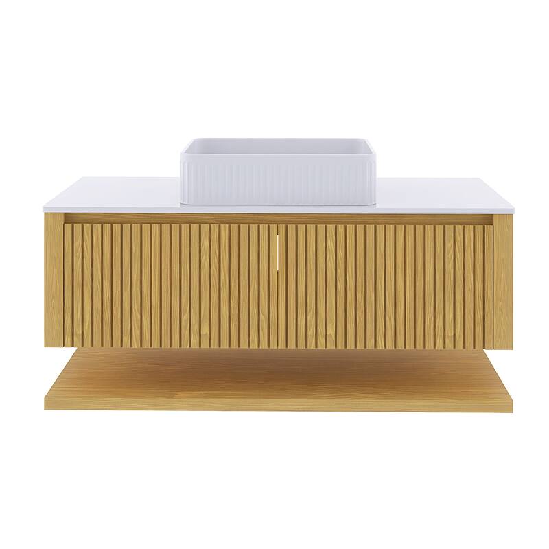 48" Wall-Mounted Bathroom Vanity with Ceramic Sink - 47.64'' x 18.9'' x 20.2''