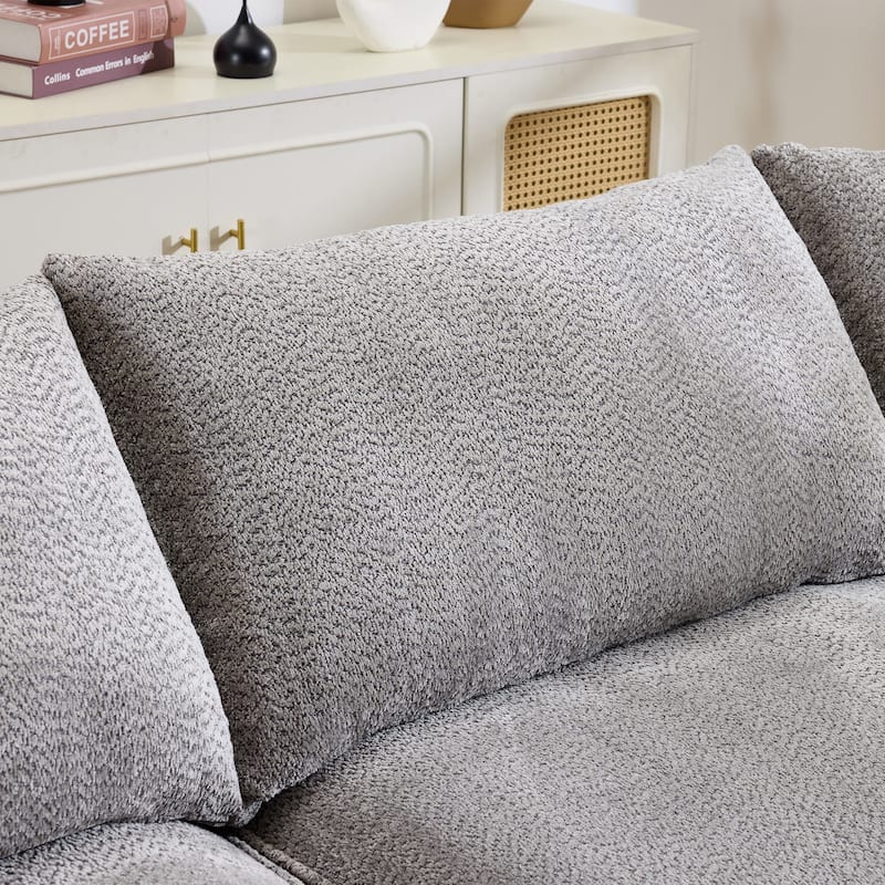 124.5 Inch Oversized Cloud Sofa, Modern Boneless Chenille Couch with Pillows, No Assembly Sofa for Living Room