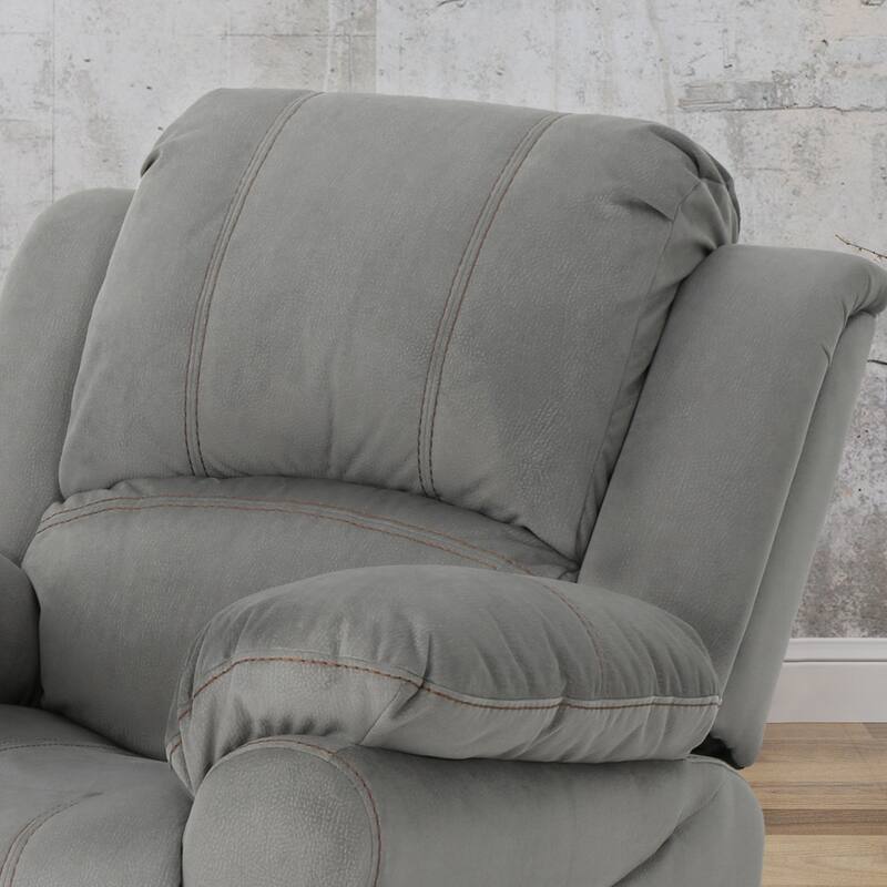 Roomfitters Manual Glider Recliner, Relaxing Recliner for Living Room, Bedroom, Grey