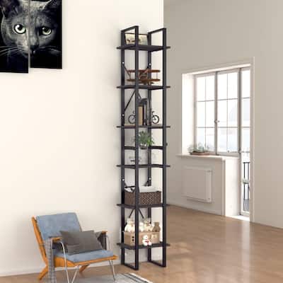 vidaXL 6-Tier Book Cabinet Gray 15.7"x11.8"x82.7" Chipboard - 15.7" x 11.8" x 82.7" - 15.7" x 11.8" x 82.7"
