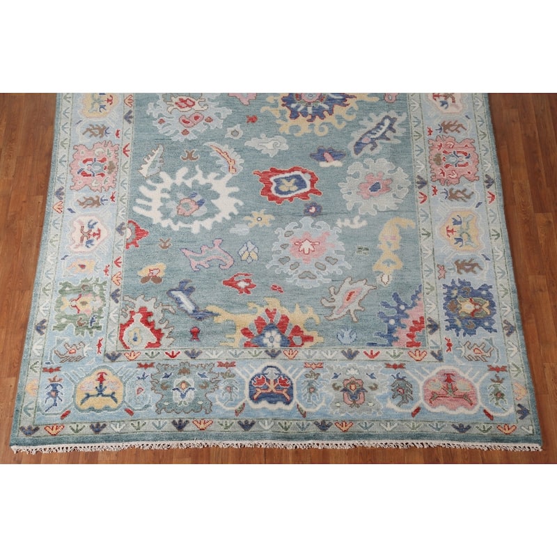 Oushak Style Area Rug Handmade Transitional Wool Carpet - 7'10"x 9'9"