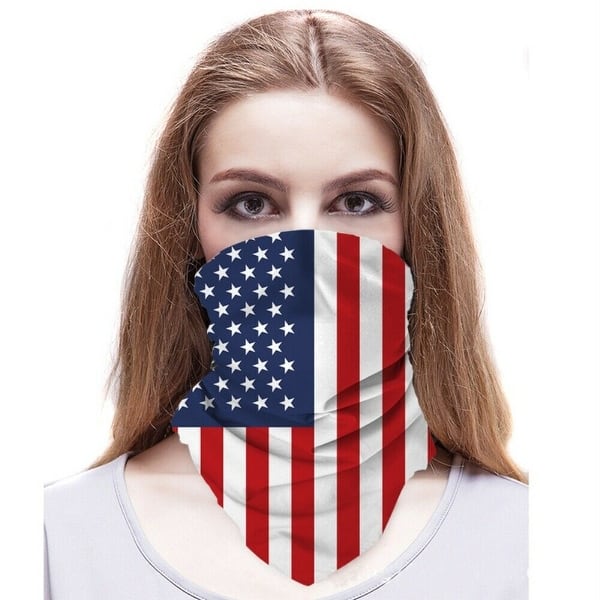 US Flag Face Mask Sun Shield Neck Gaiter Balaclava Neckerchief Bandana Headband