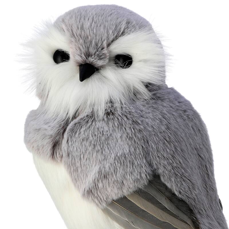 11" 'Fur' With Feather Winter Owl