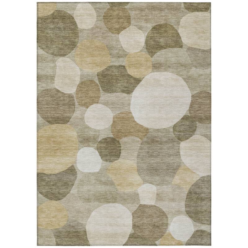 Machine Washable Indoor/ Outdoor Modern Circy Chantille Rug