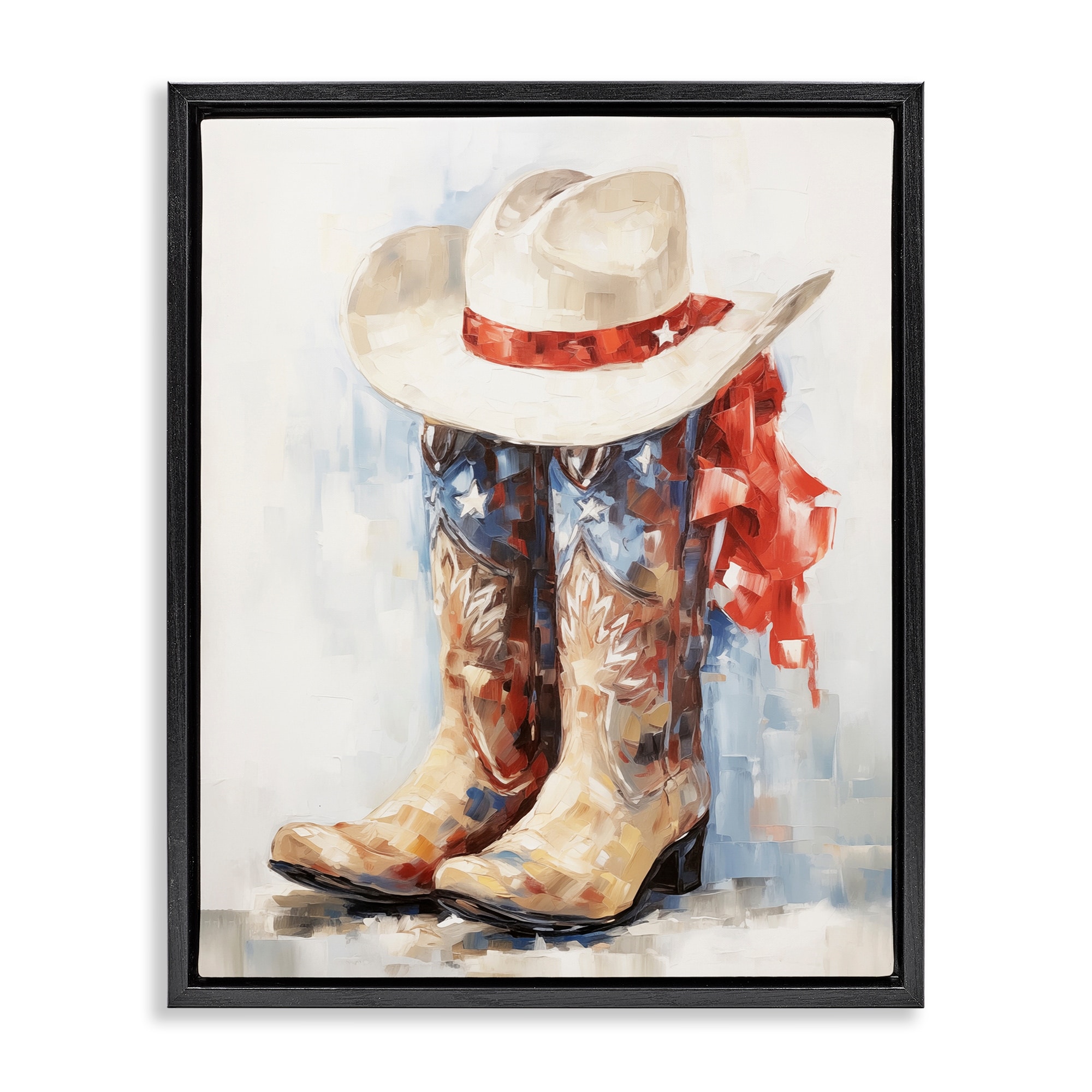 Stupell Patriotic Cowboy Boots Framed Floater Canvas Wall Art Design By Arlington Prints