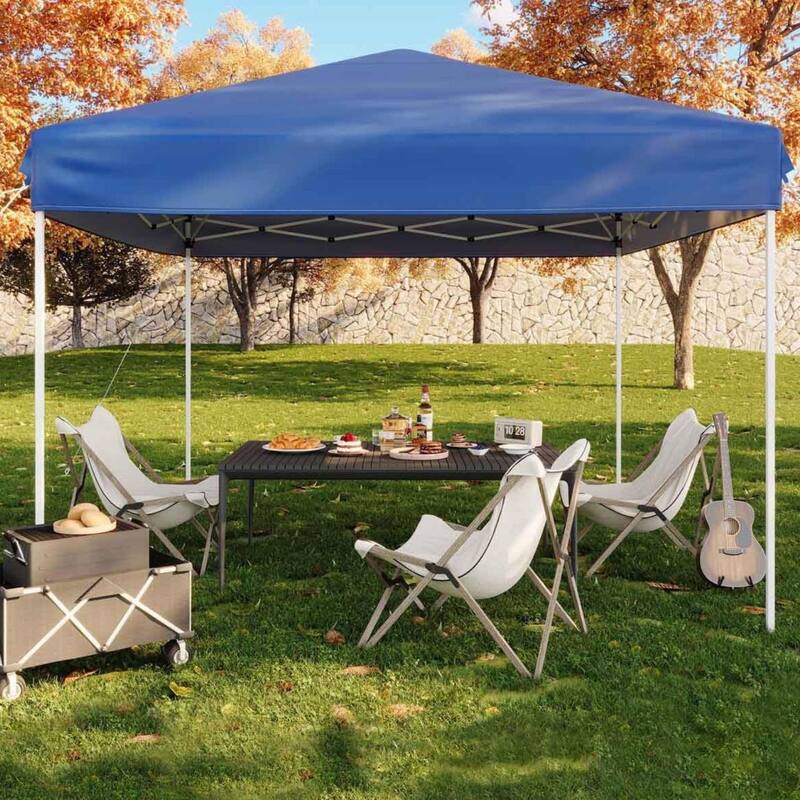 10x10 Pop Up Canopy Tent with 4 Sandbags & Carrying Bag for Camping, Parties - Blue