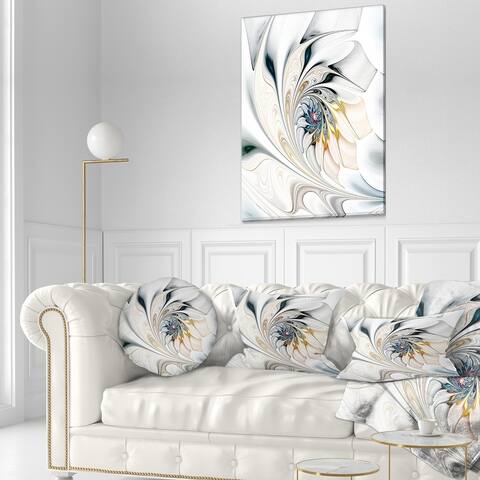 White Stained Glass Large Floral Wall Art Canvas