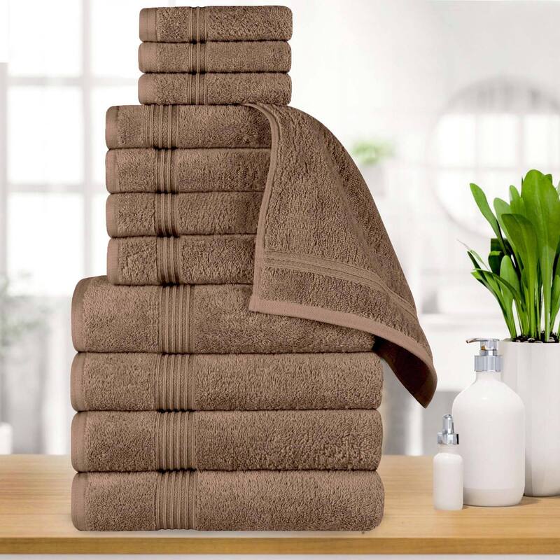 Superior Heritage Egyptian Cotton Absorbent 12-Piece Towel Set