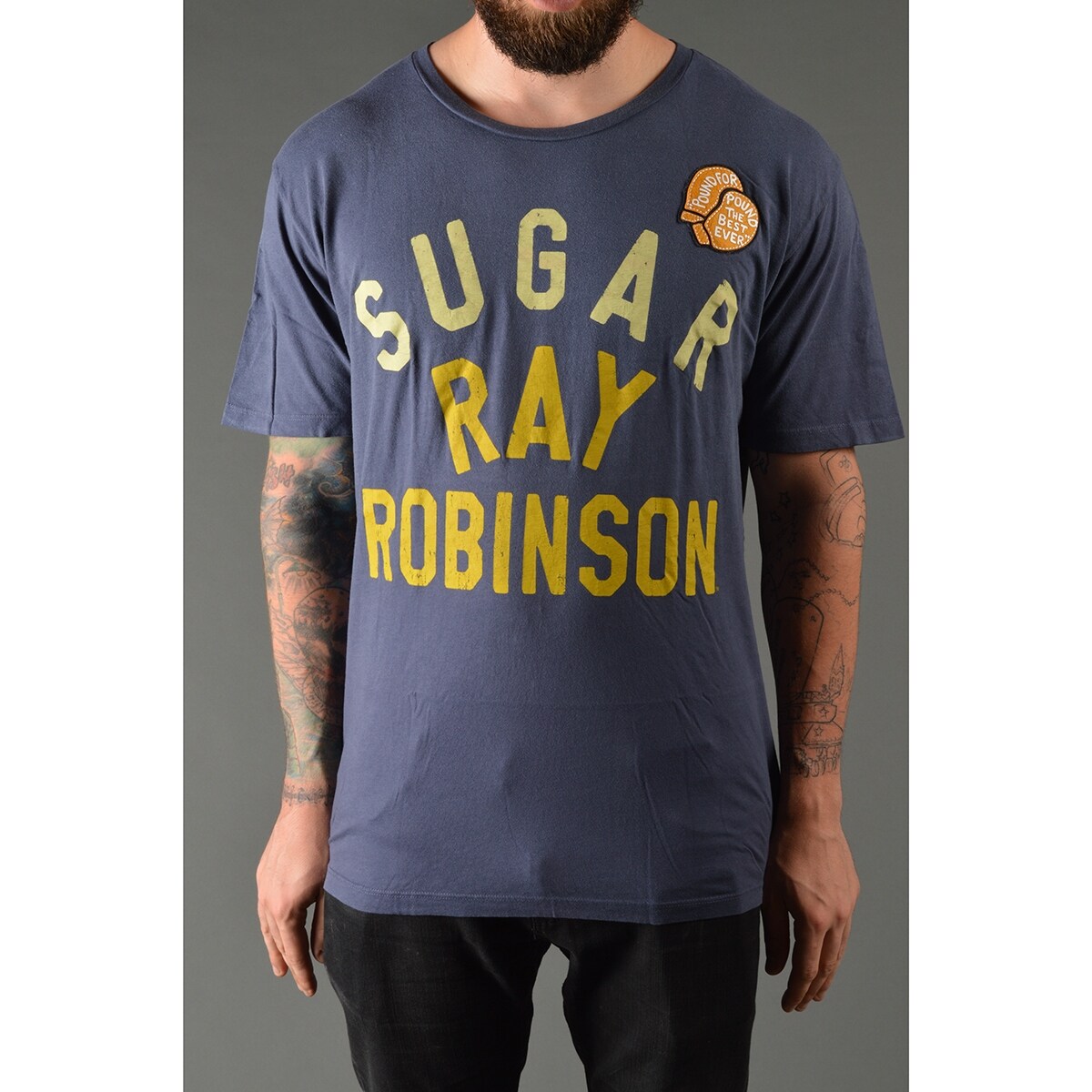 Shop Roots Of Fight Sugar Ray Robinson T Shirt Sun Faded Navy