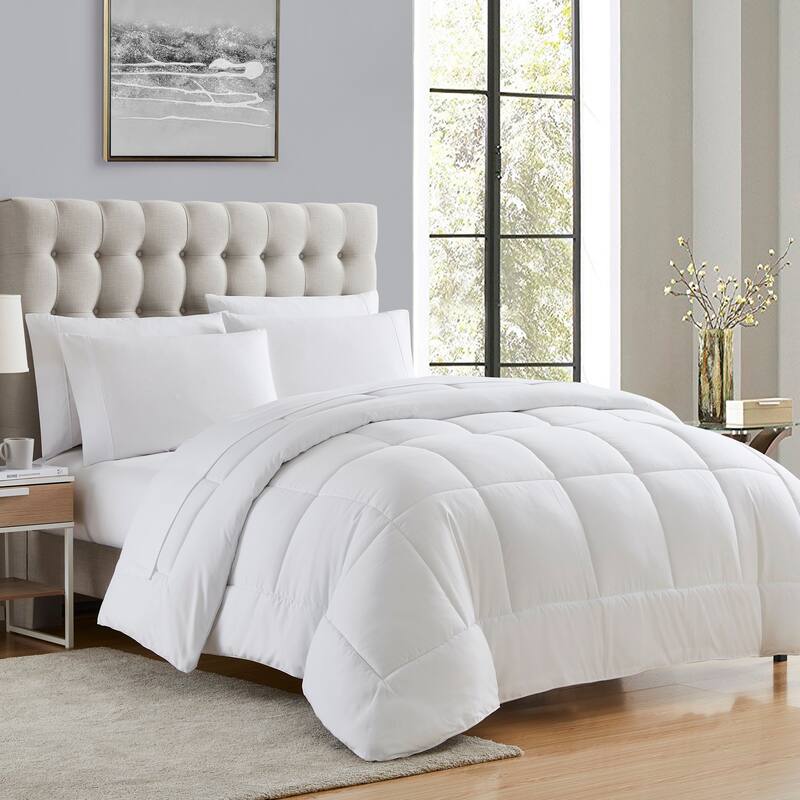 Sweet Home Collection Luxury Solid Bed-In-a-Bag with Sheet Set - White - California King